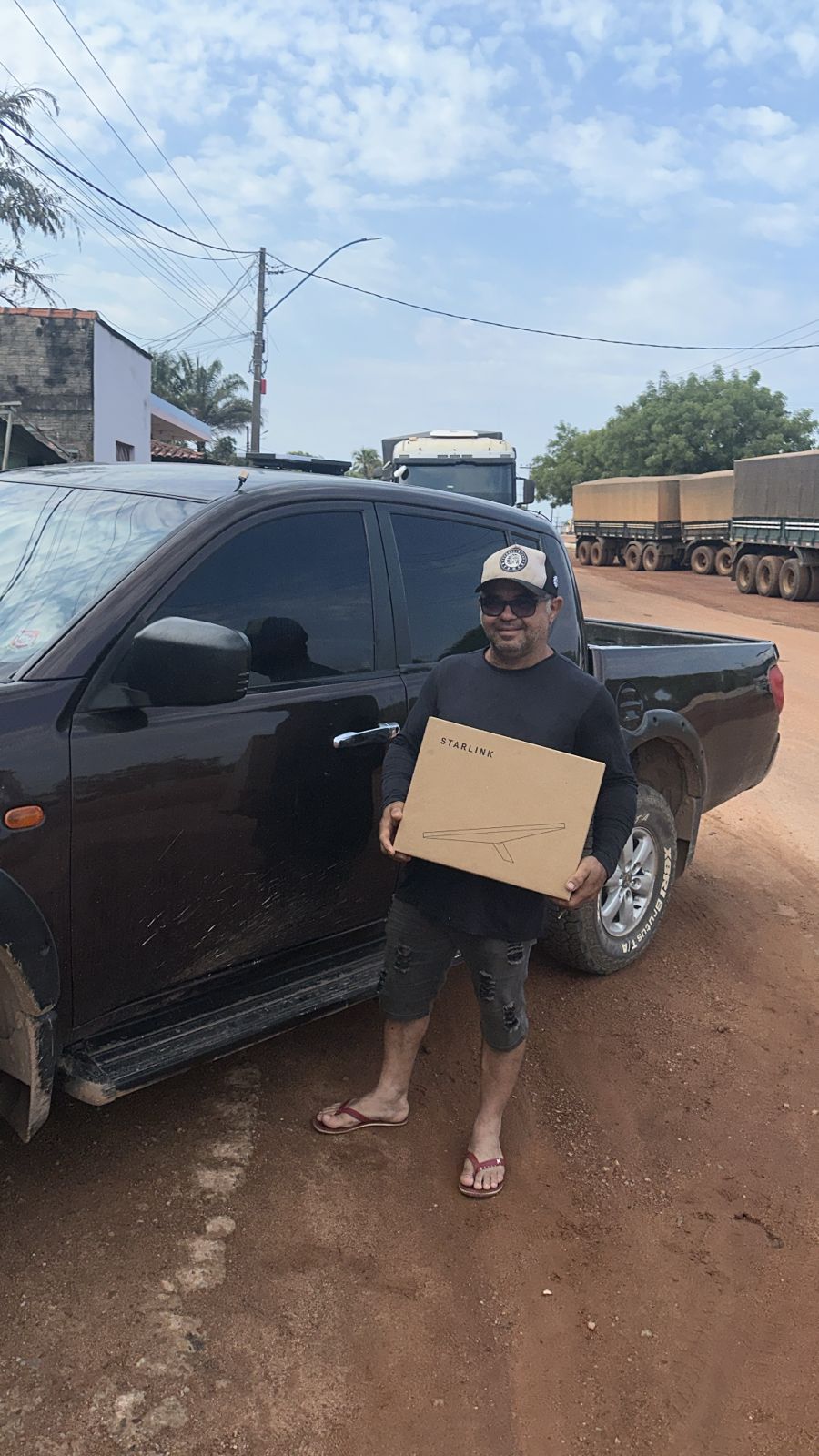 Cliente satisfeito com a caixa Starlink Mini